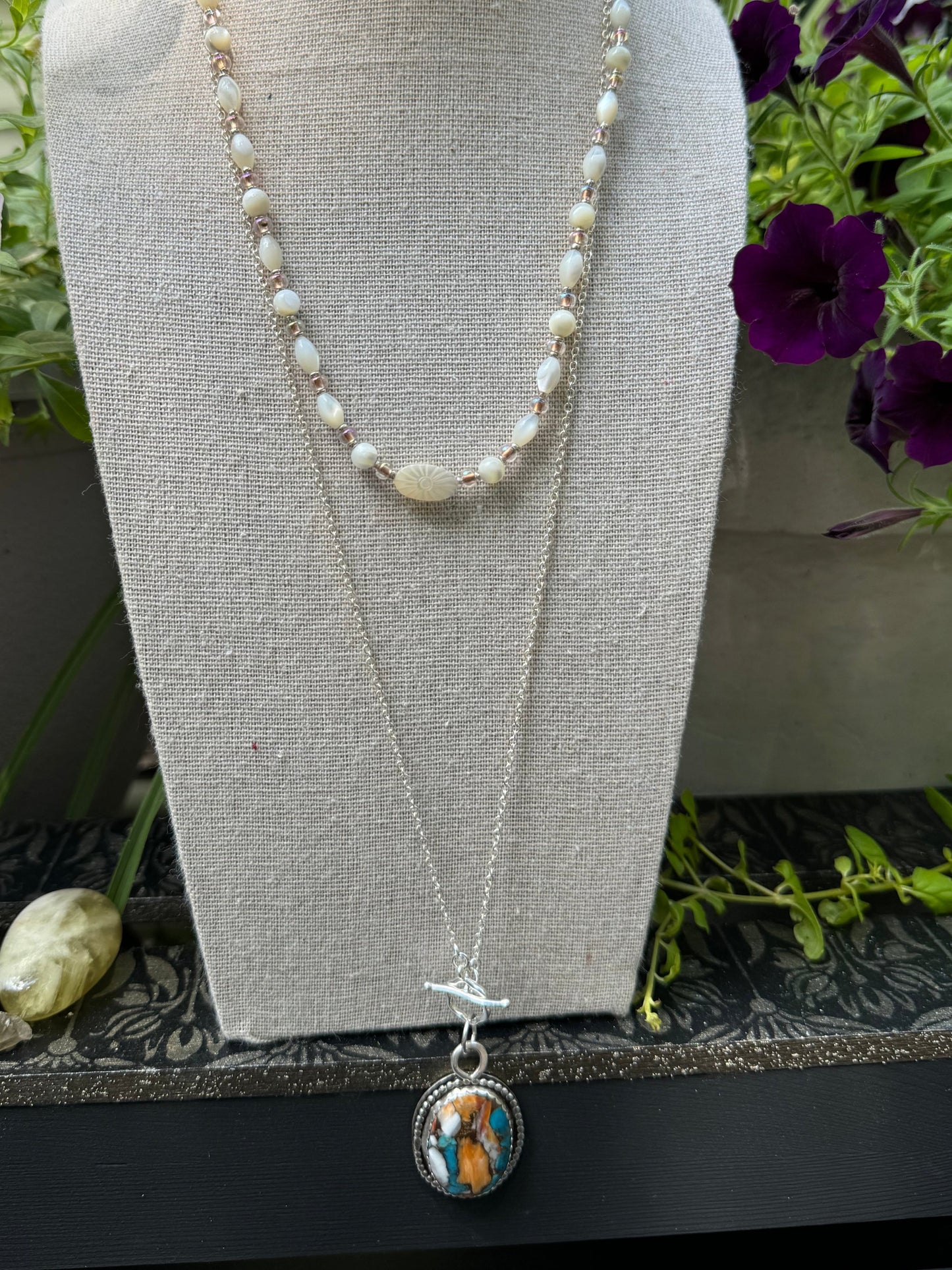 Mother of Pearl Beaded Necklace