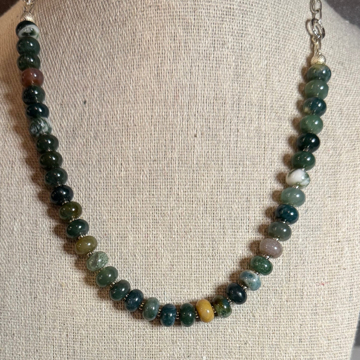 Moss Agate Beaded Necklace