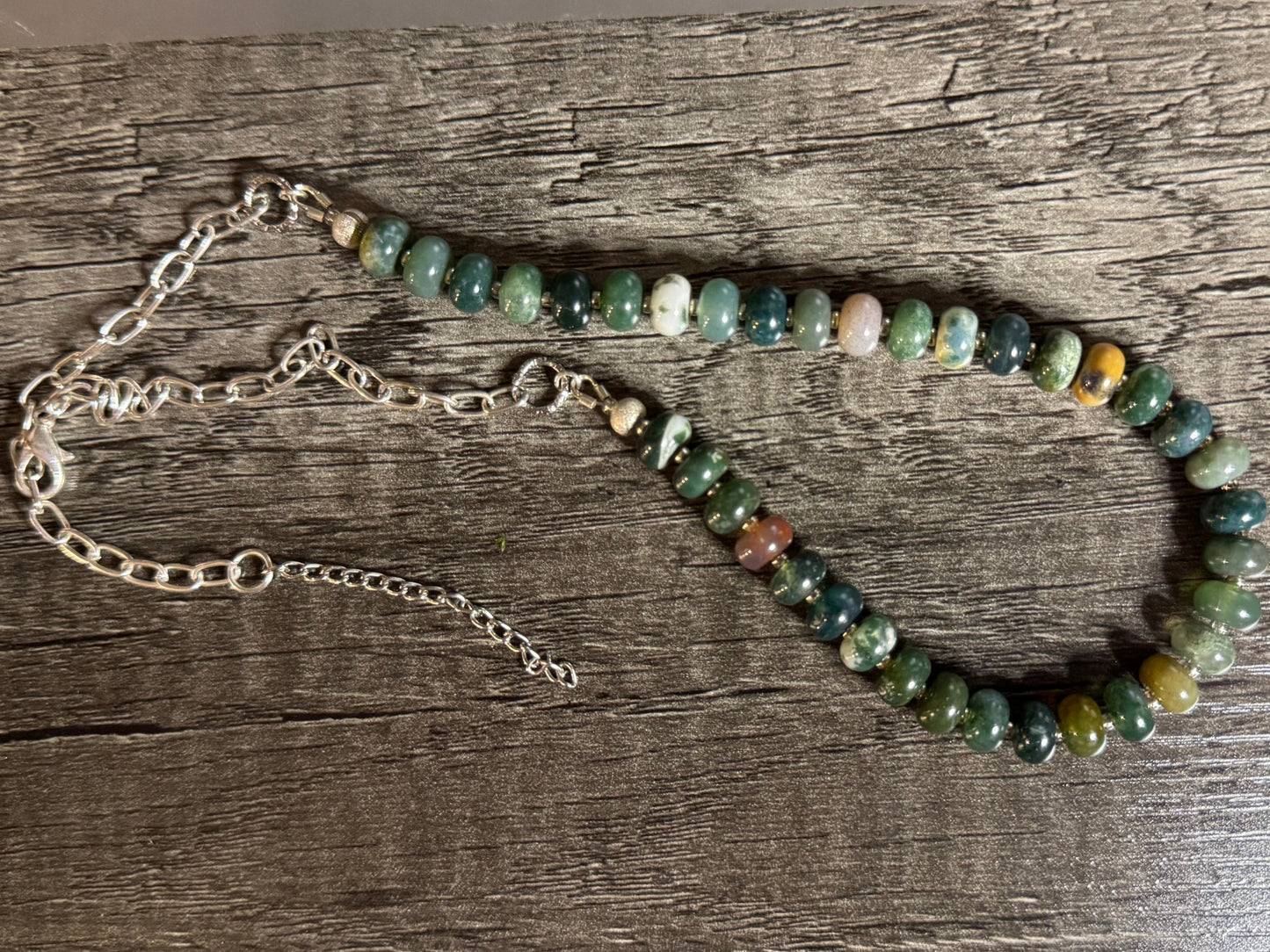 Moss Agate Beaded Necklace